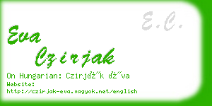 eva czirjak business card